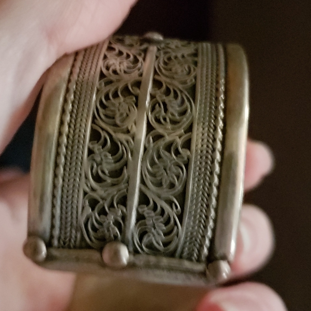 Silver Bracelet With Scroll Work - image 4